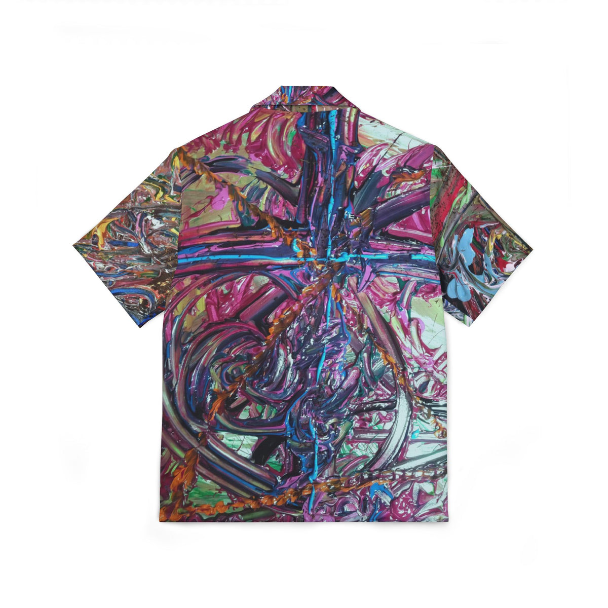 Abstract Neon Swirl Hawaiian Shirt