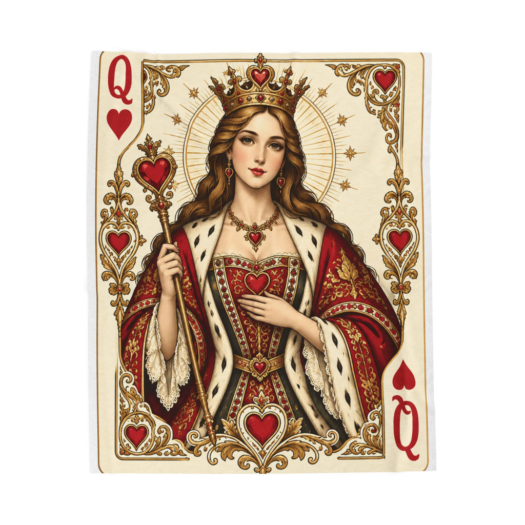 Queen of Hearts Velveteen Plush Blanket