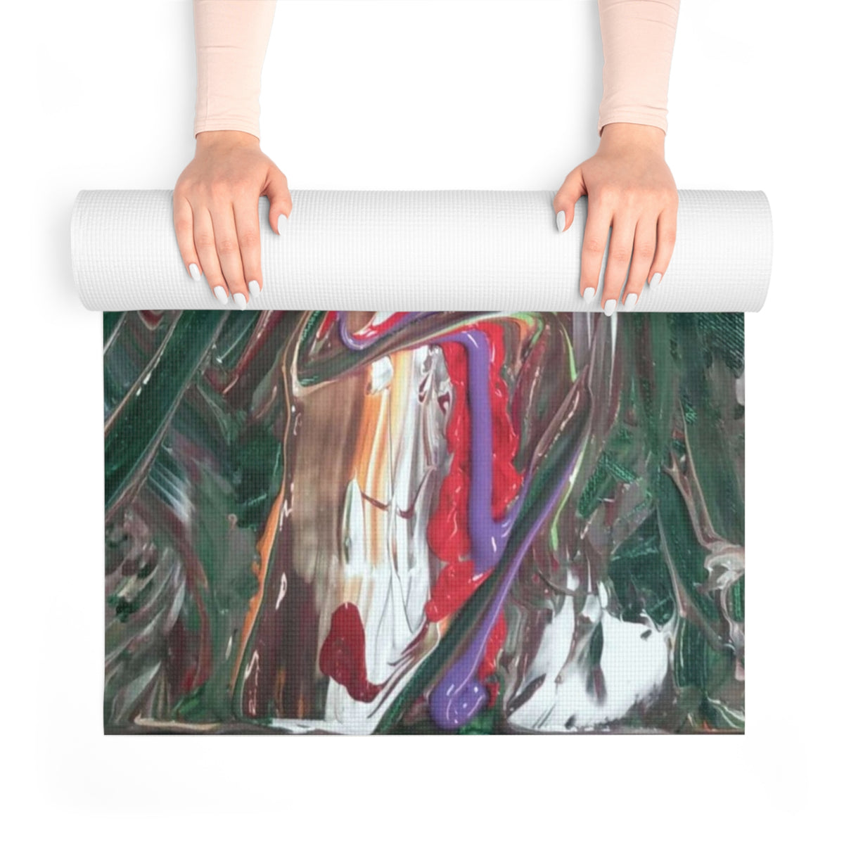 Abstract Color Swirl Foam Yoga Mat — Vibrant Artistic Fitness & Meditation Mat