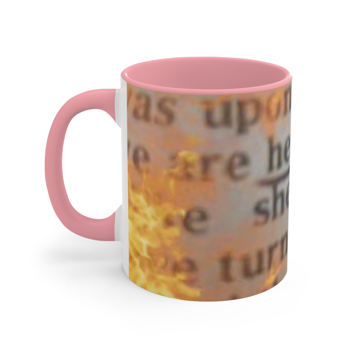 Inspirational Scripture Accent Mug — "Healed" Text Design, Pink Interior