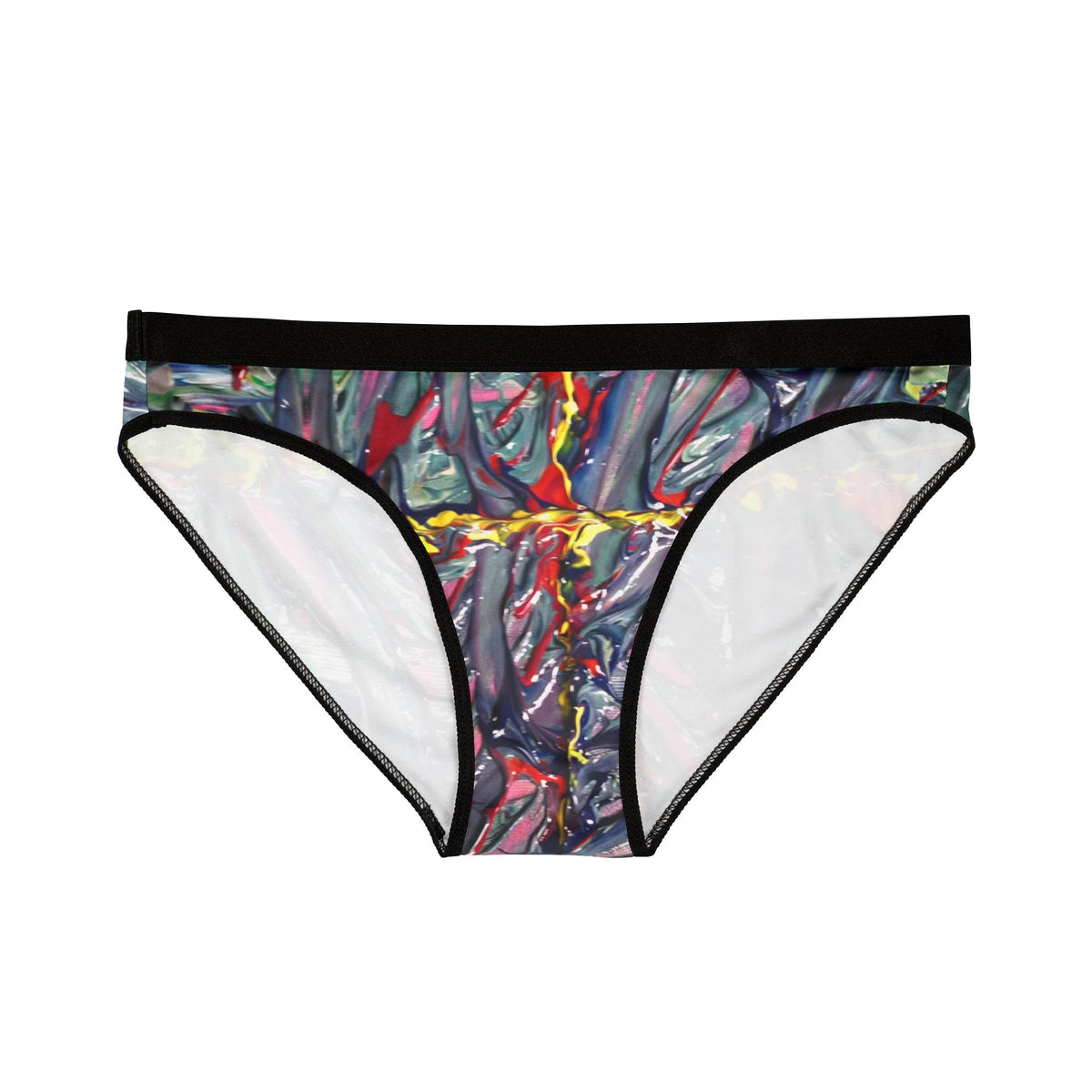 Abstract Paint Splash Women's Bikini Briefs - Colorful Artistic All-Over Print