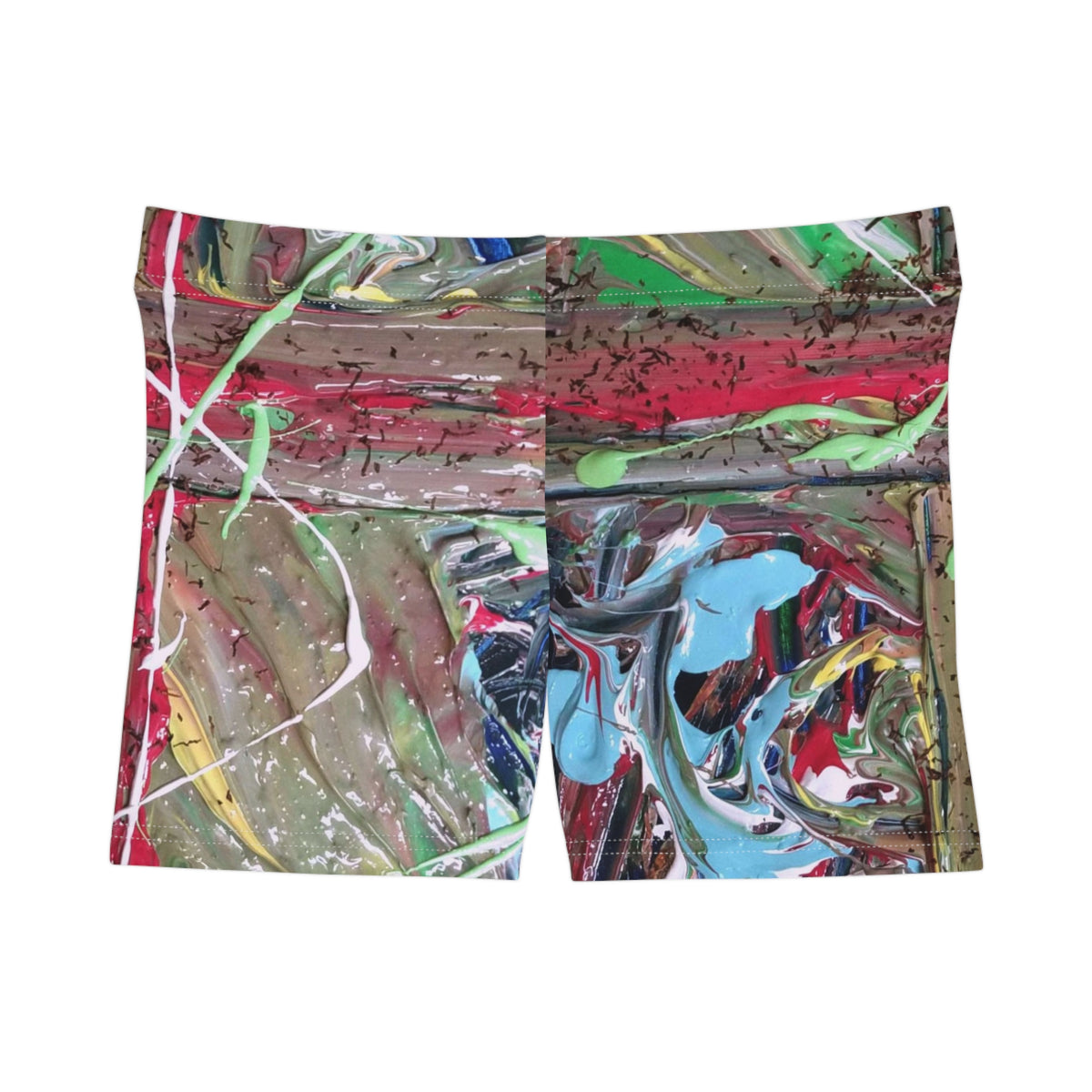 Abstract Paint Splash Women's Shorts — Colorful Artistic All-Over Print