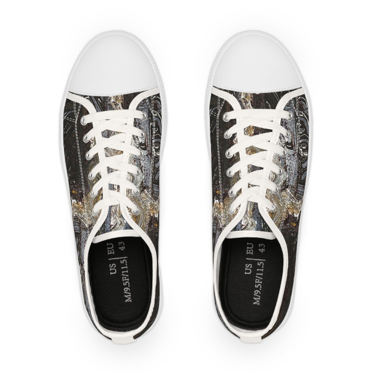 Vintage Motorcycle Engine Men’s Low Top Sneakers — Classic Biker Print