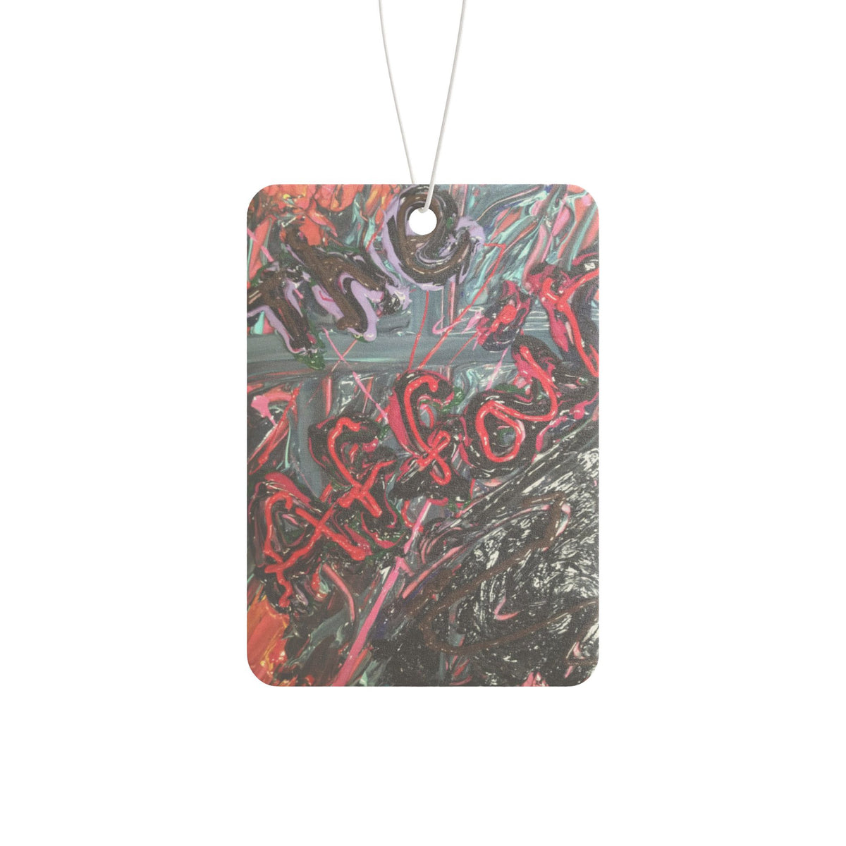 Abstract Graffiti Car Air Freshener — Urban Neon Scent Tag