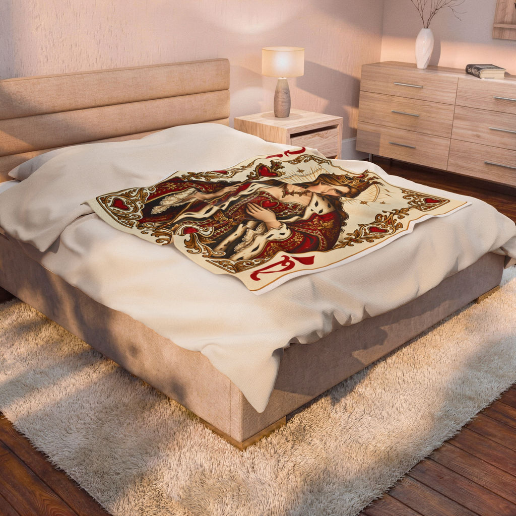 Queen of Hearts Velveteen Plush Blanket
