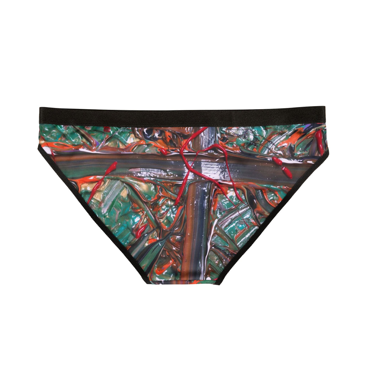 Abstract Cross-Pattern Women's Bikini Briefs — Colorful Art Print Underwear