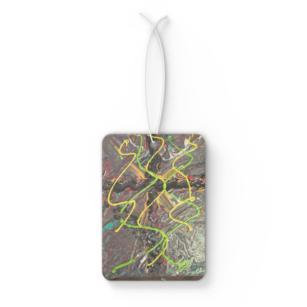 Abstract Neon Swirl Car Air Freshener – Vibrant Modern Design