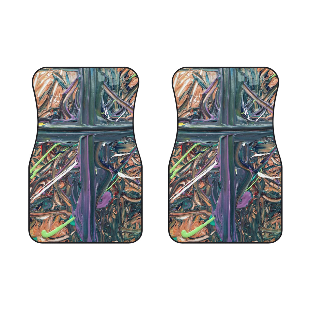 Abstract Color Vein Car Floor Mats — Set of 2 Front Mats