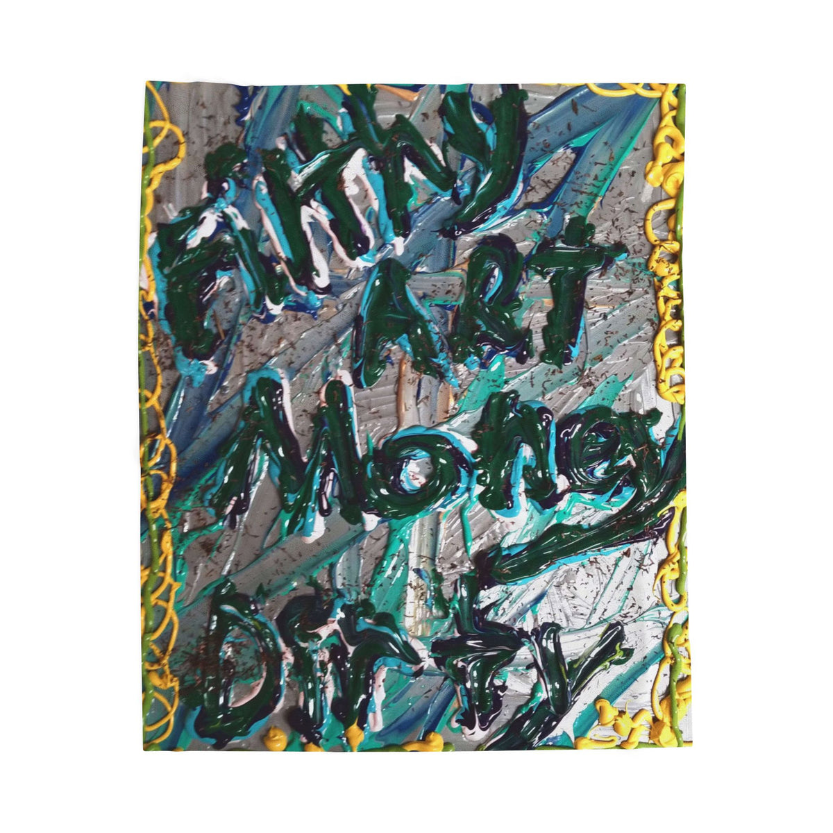 Plush Blanket — Abstract 'Make More Art' Painterly Throw