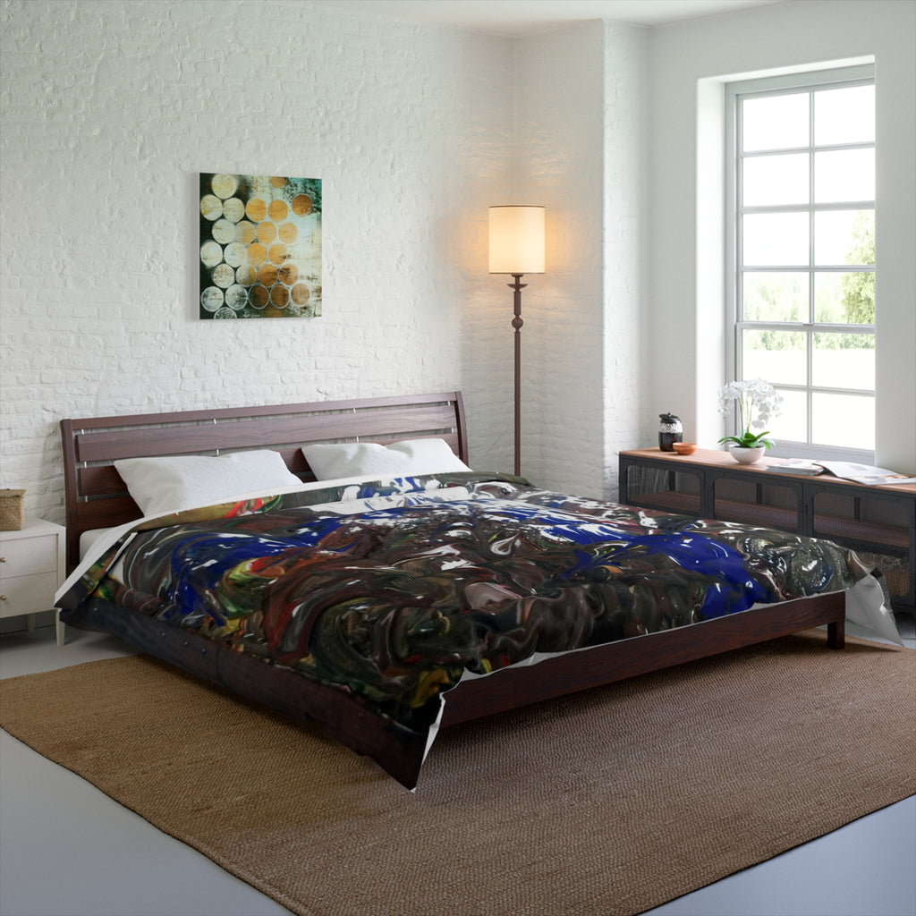 Artistic Abstract Comforter, Cozy Blanket, Home Decor, Gift for Art Lovers, Unique Bedding, Vibrant Bedroom Accessory
