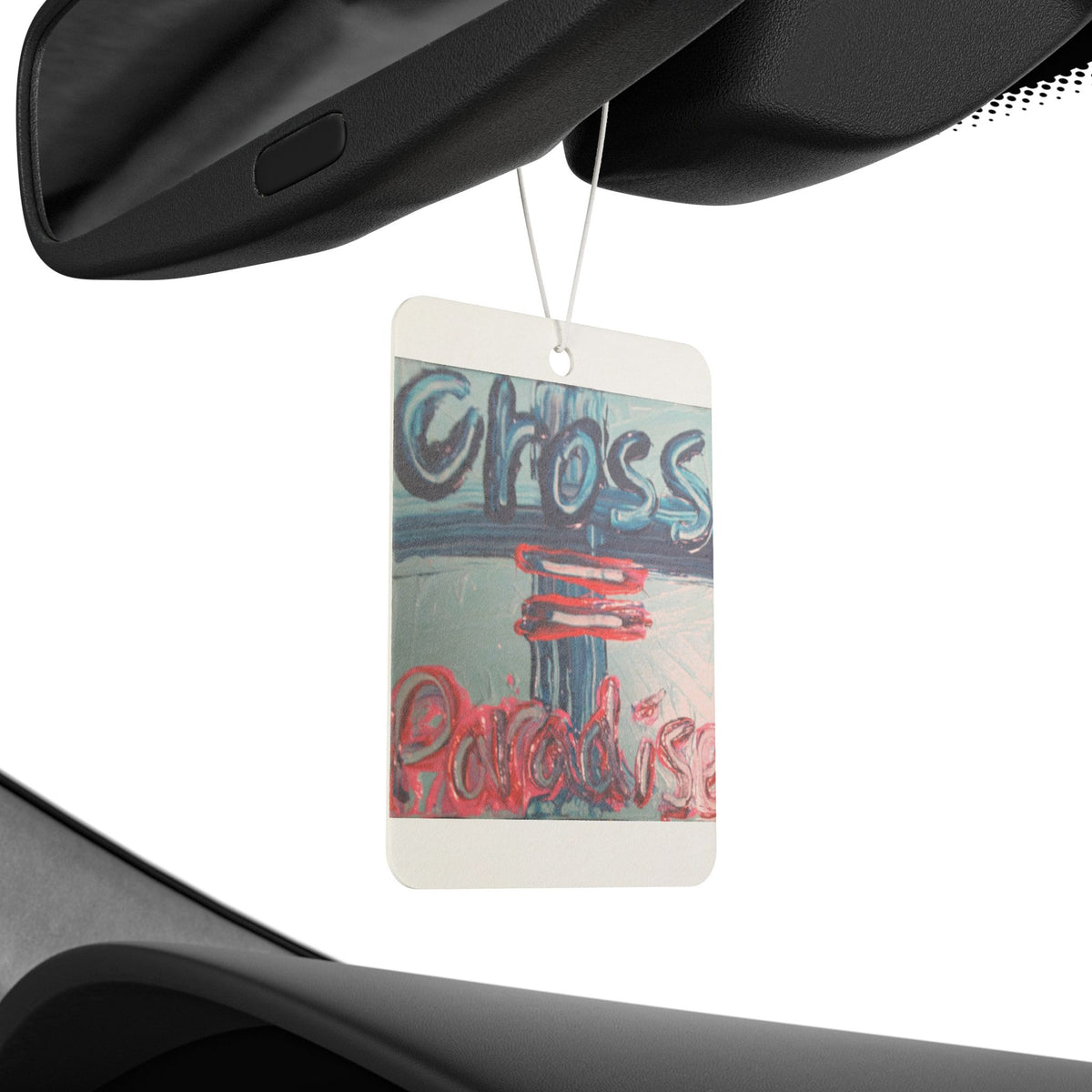 Cross=Paradise Car Air Freshener — Retro Neon Vibe Scented Hanging Ornament