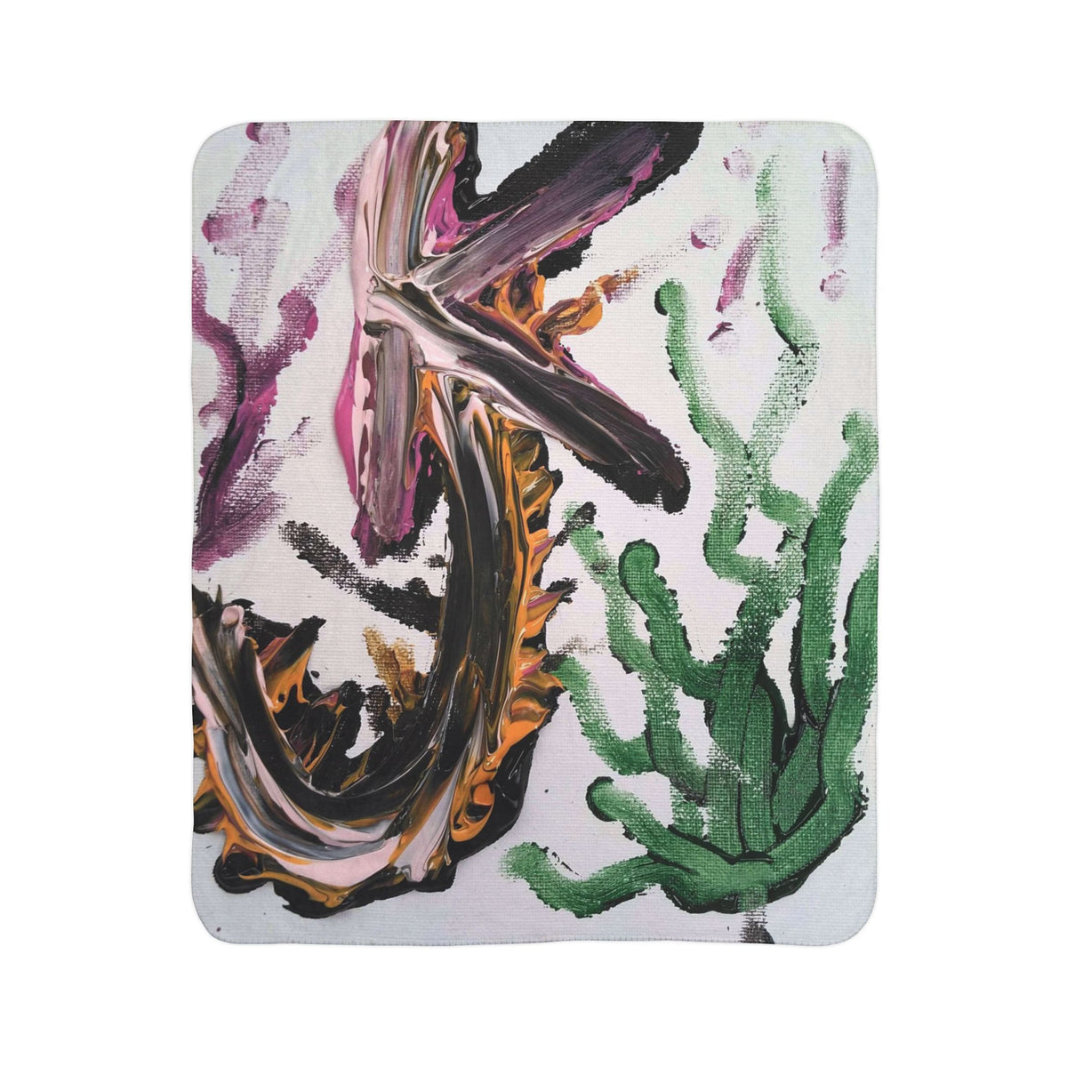 Abstract Seaweed Fleece Sherpa Blanket