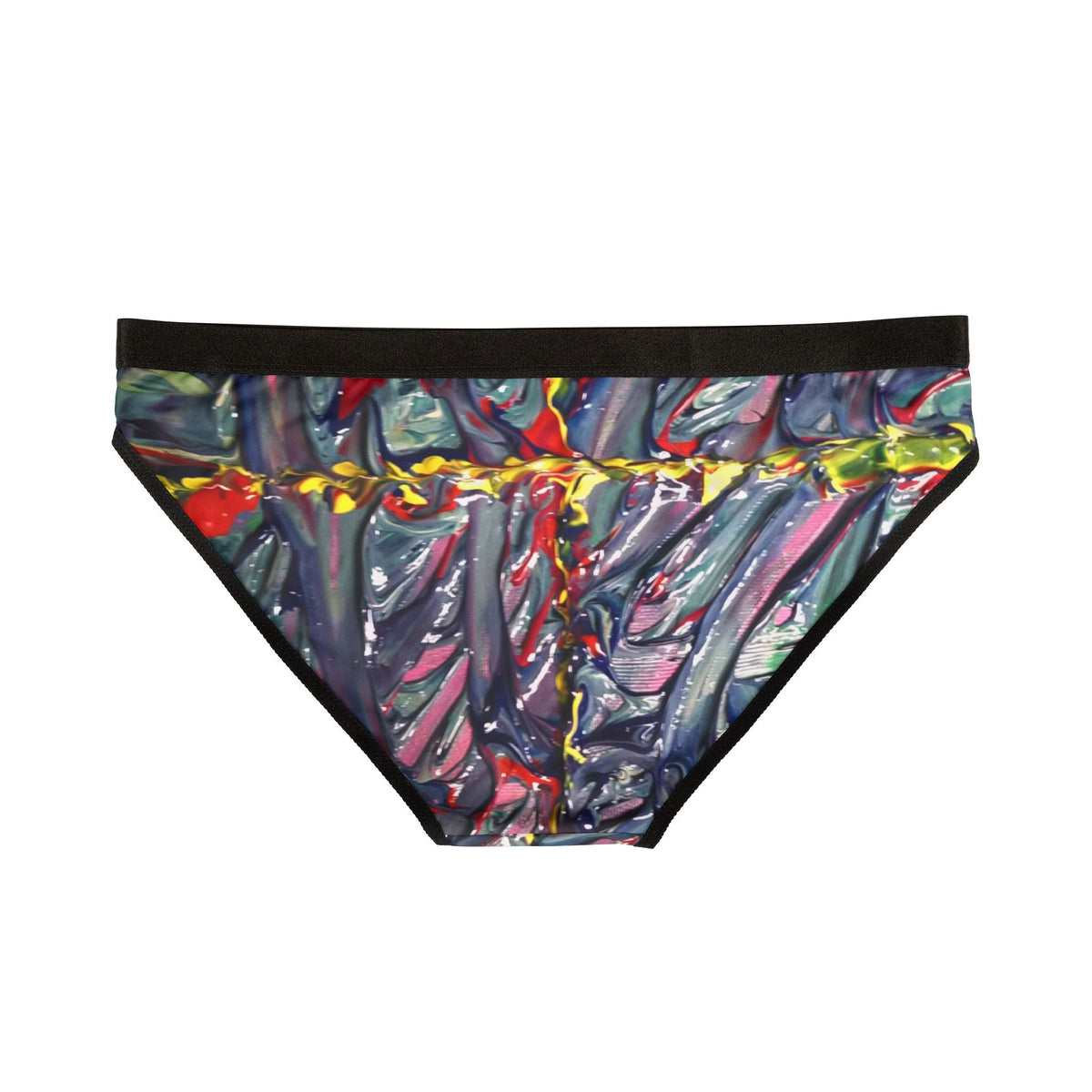 Abstract Paint Splash Women's Bikini Briefs - Colorful Artistic All-Over Print