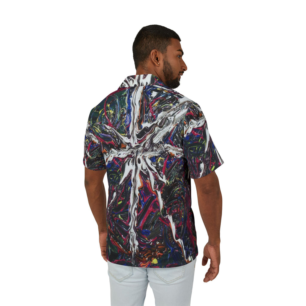 Abstract Swirl Hawaiian Shirt - Men’s All-Over Print Camp Shirt
