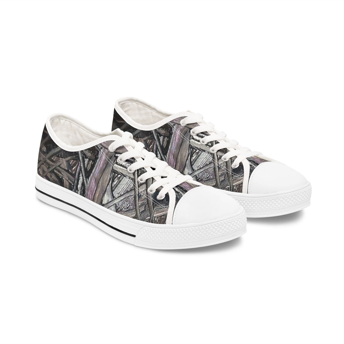 Women's Low Top Sneakers — Subtle Abstract Graffiti Print