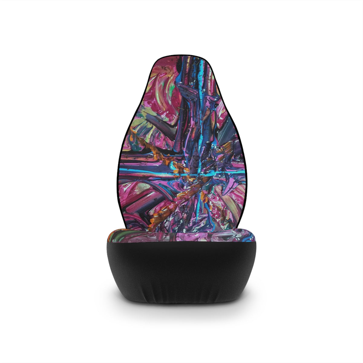 Abstract Neon Paint Car Seat Covers — Vibrant Artistic Protection for Auto Interiors