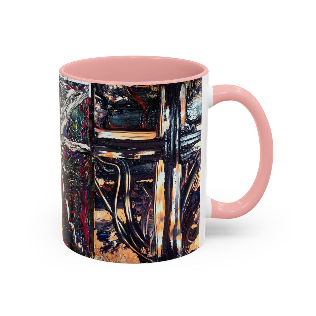 Abstract Starburst Accent Coffee Mug — Colorful Modern Art Ceramic (11/15oz)