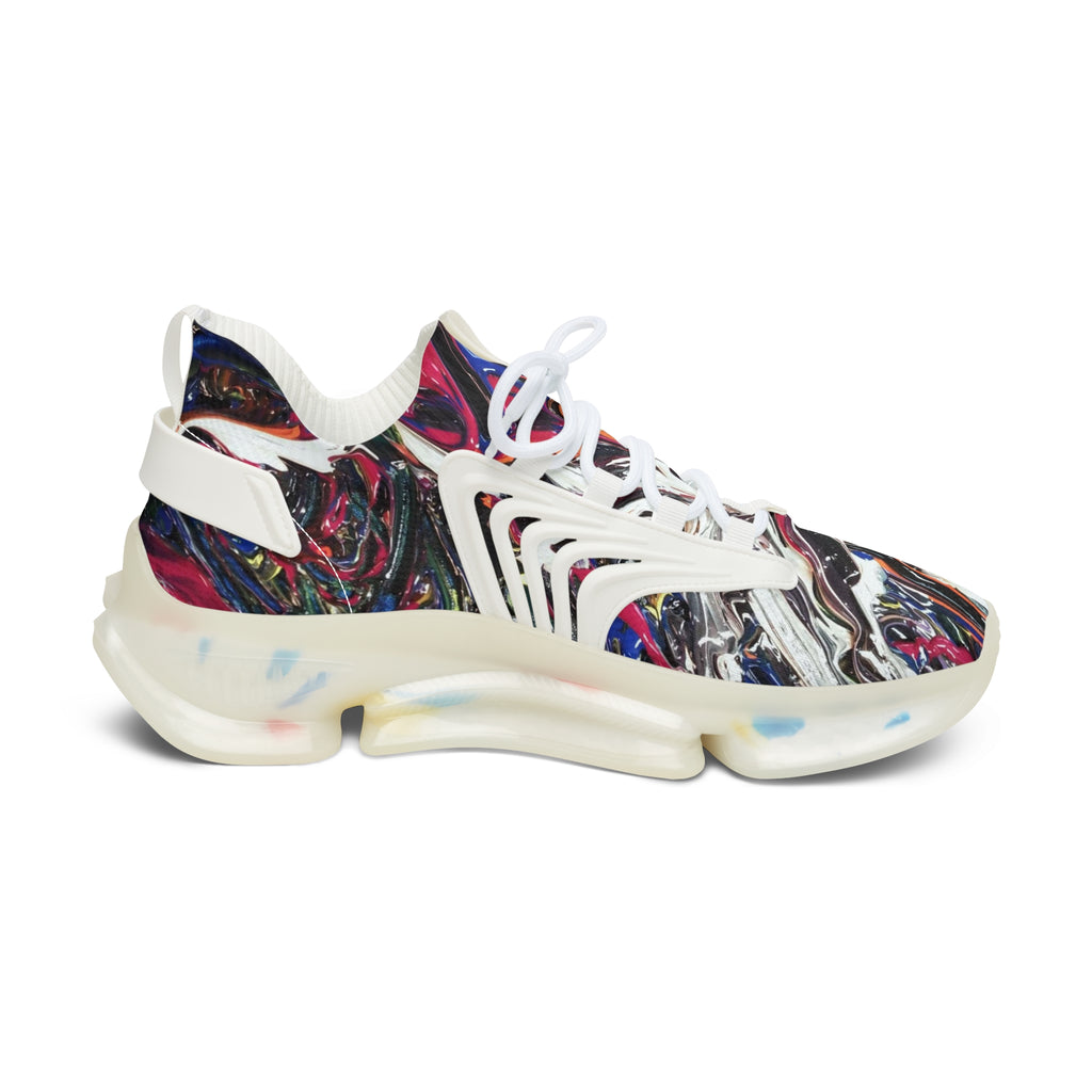 Women's Mesh Sneakers — Abstract Marble Athletic Shoes