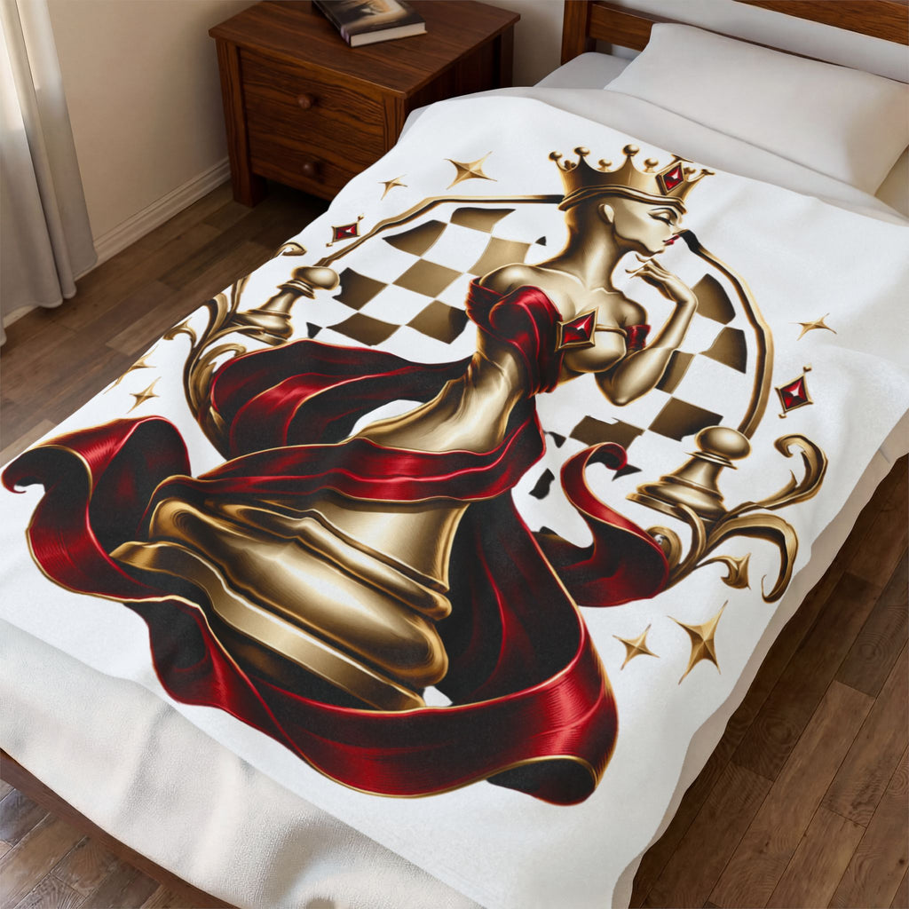 Royal Chess Queen Velveteen Plush Blanket