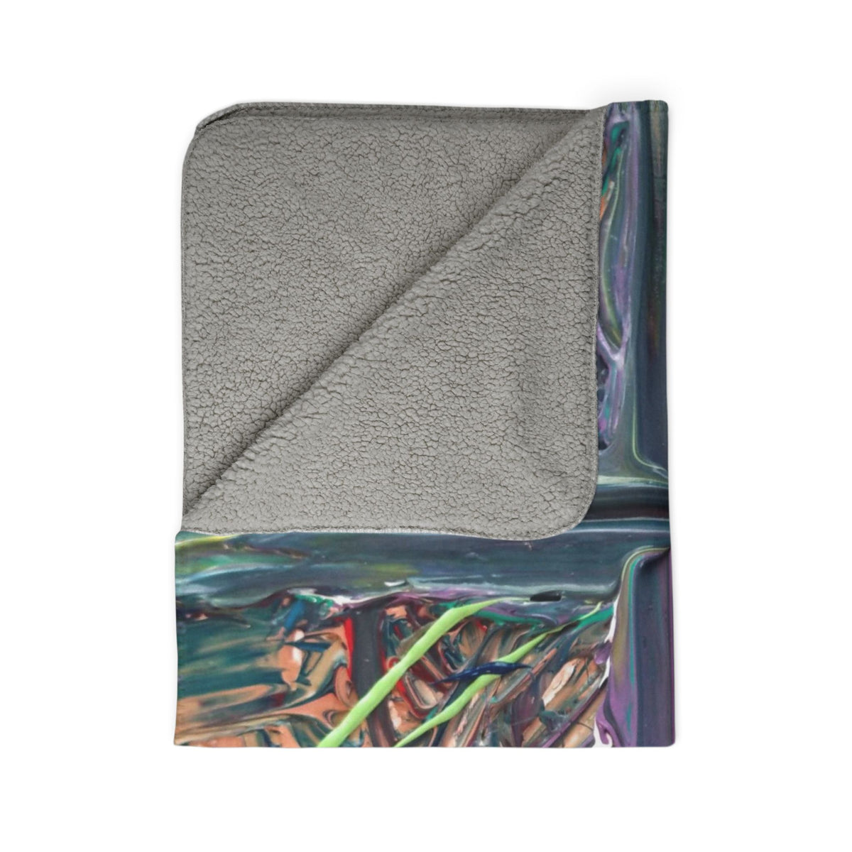 Abstract Crossstroke Sherpa Blanket — Colorful Textured Art Throw