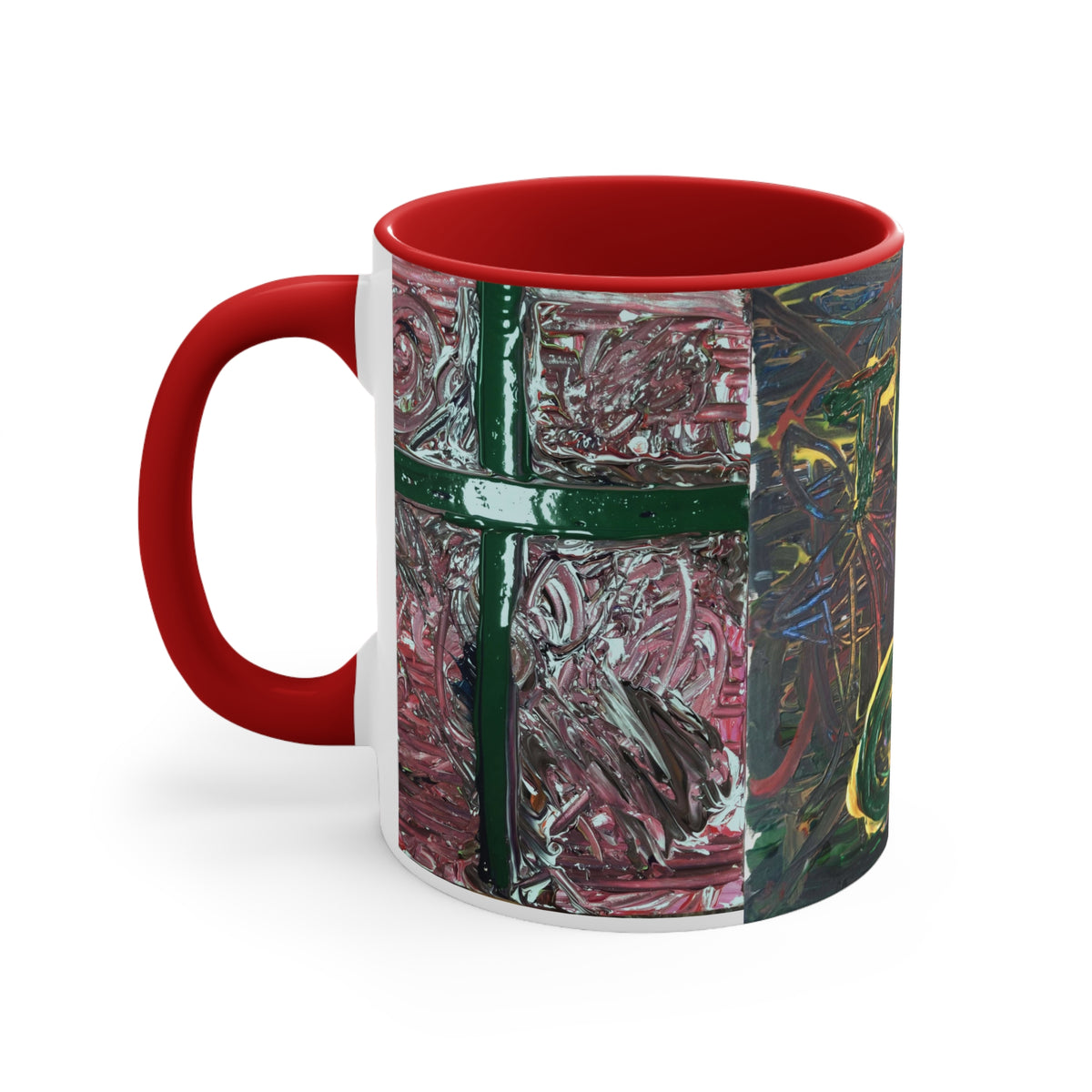 Accent Mug — Colorful Abstract "Try God" Art Ceramic Coffee Cup