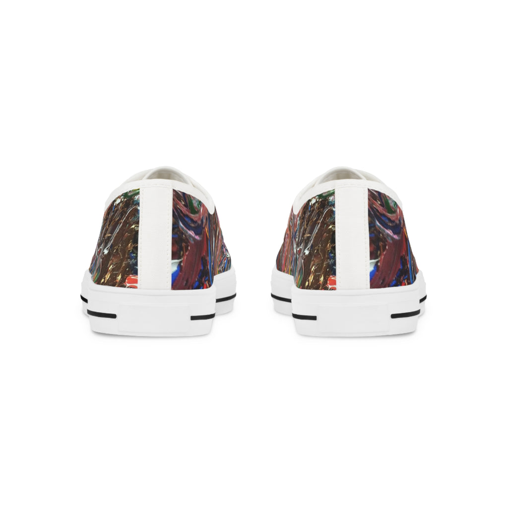 Abstract Swirl Low Top Sneakers — Colorful Artistic Canvas Shoes
