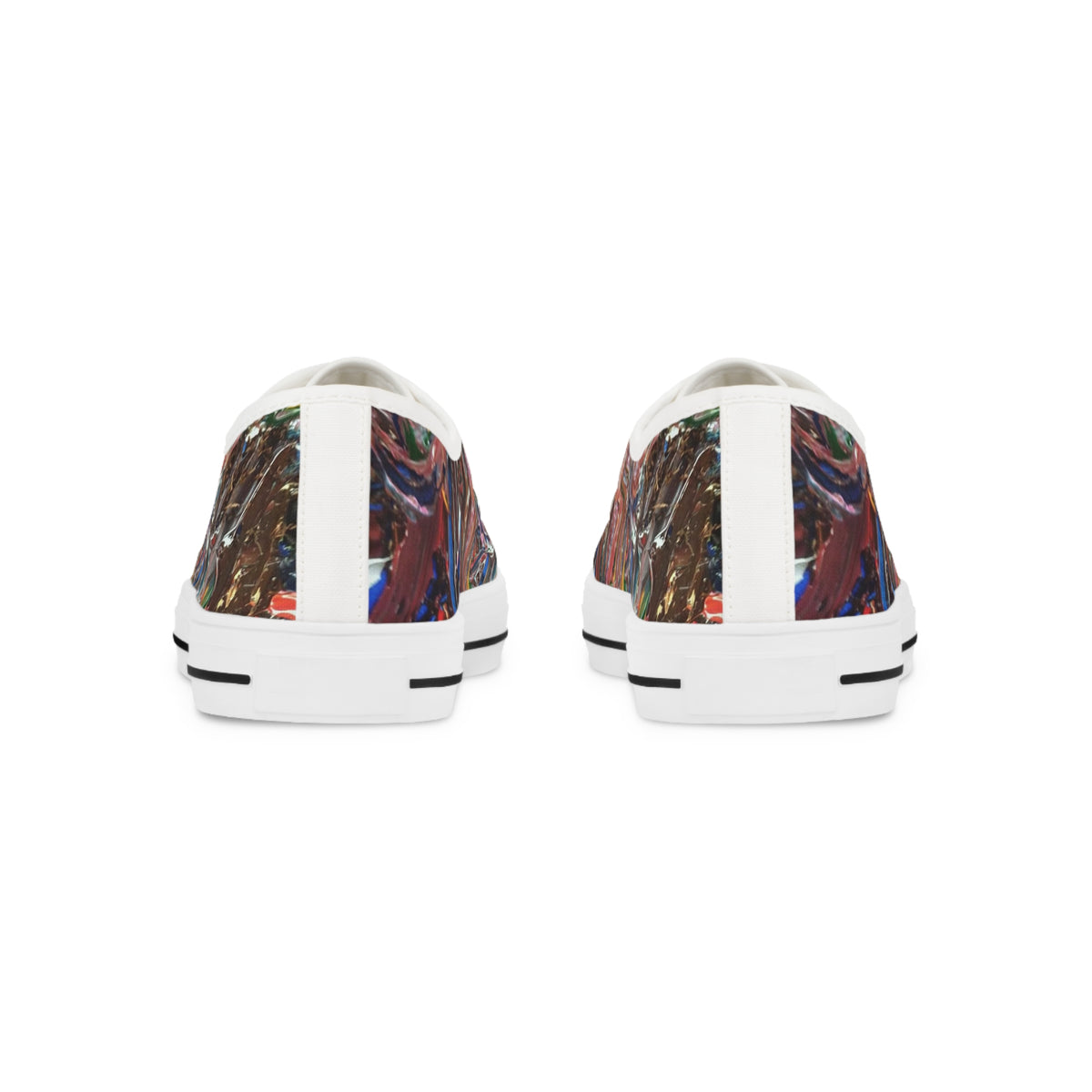 Abstract Swirl Low Top Sneakers — Colorful Artistic Canvas Shoes