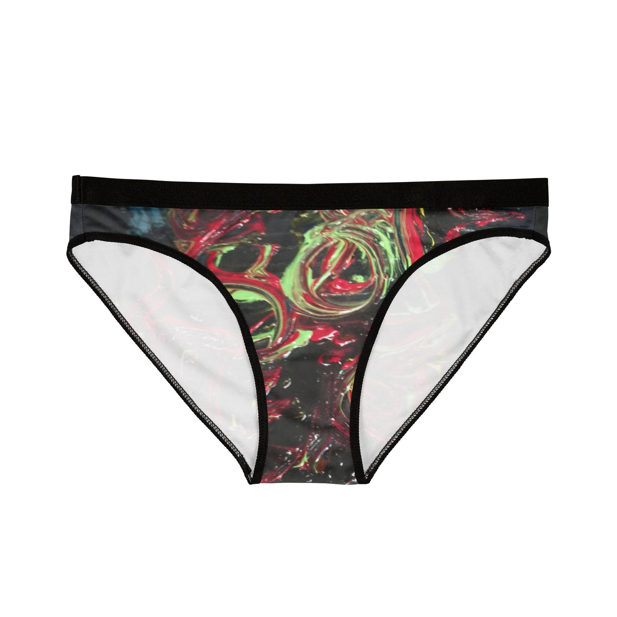 Women's Bikini Briefs — Abstract Red & Green Swirl Art Print