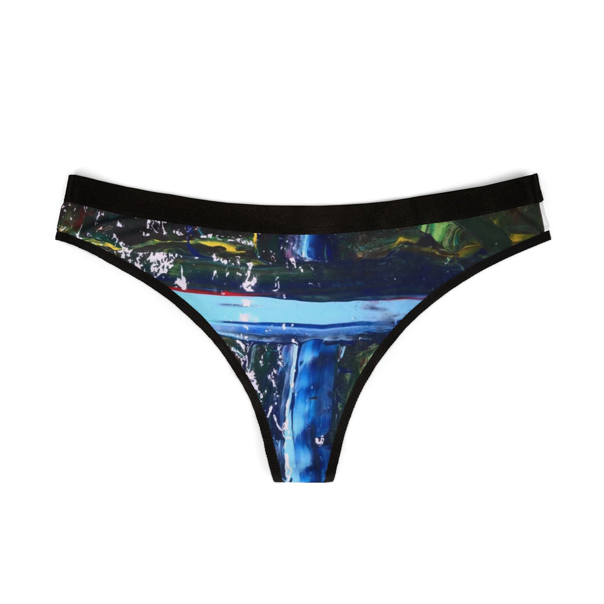 Artistic Women's Thongs, Vibrant Print Underwear, Unique Gift for Her, Colorful Lingerie, Artistic Panties, Everyday Comfort