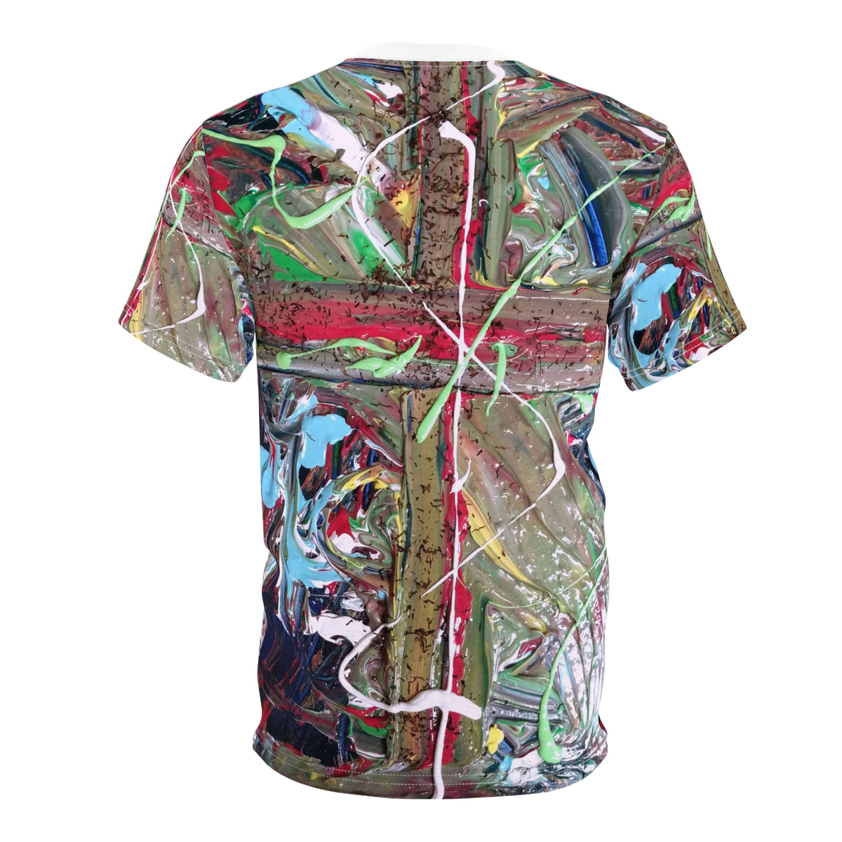 Abstract Paint Cross All-Over Print Tee