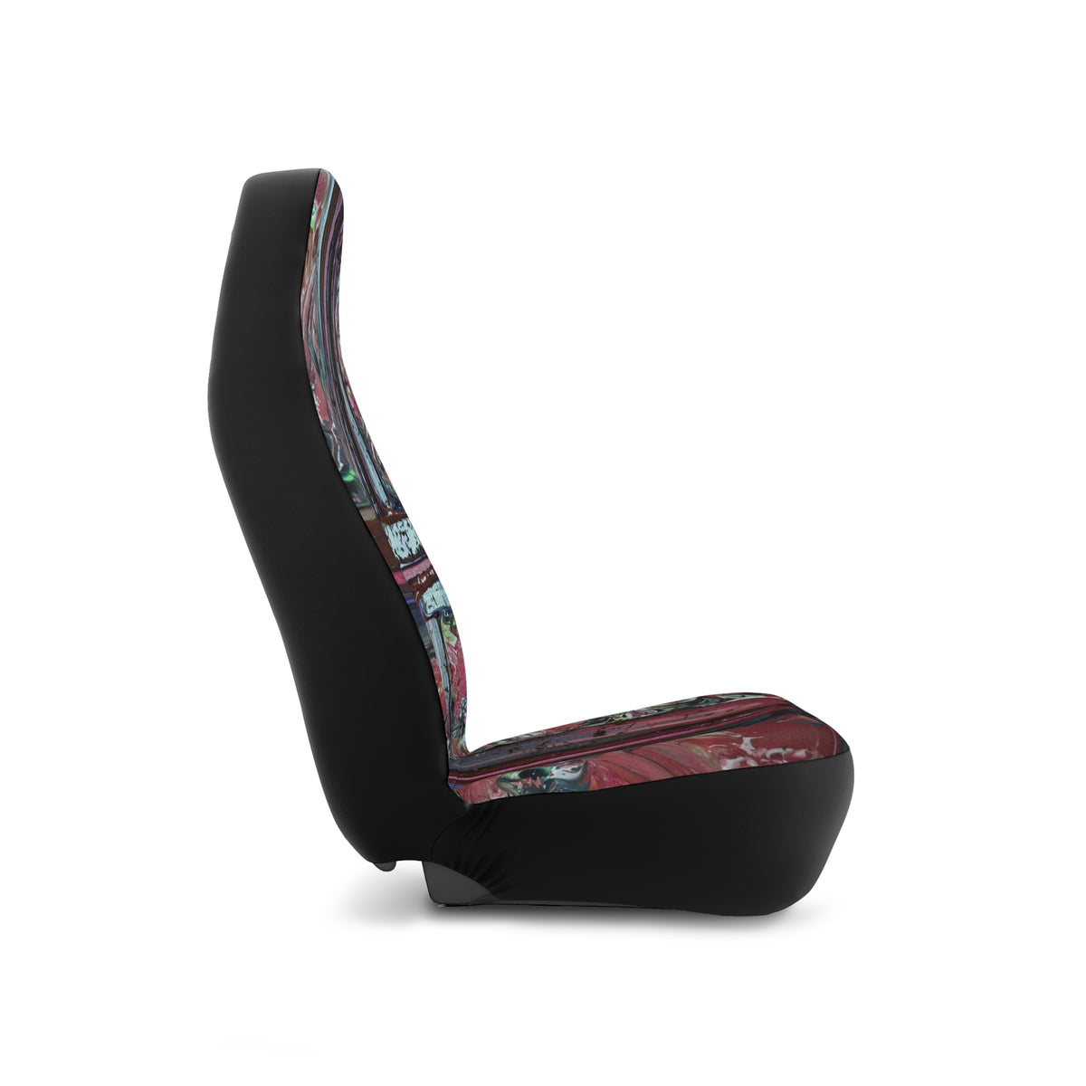 Abstract Cross Pattern Car Seat Covers — Artistic Red & Teal Auto Seat Protector