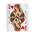 Queen of Hearts Playing Card Velveteen Plush Blanket