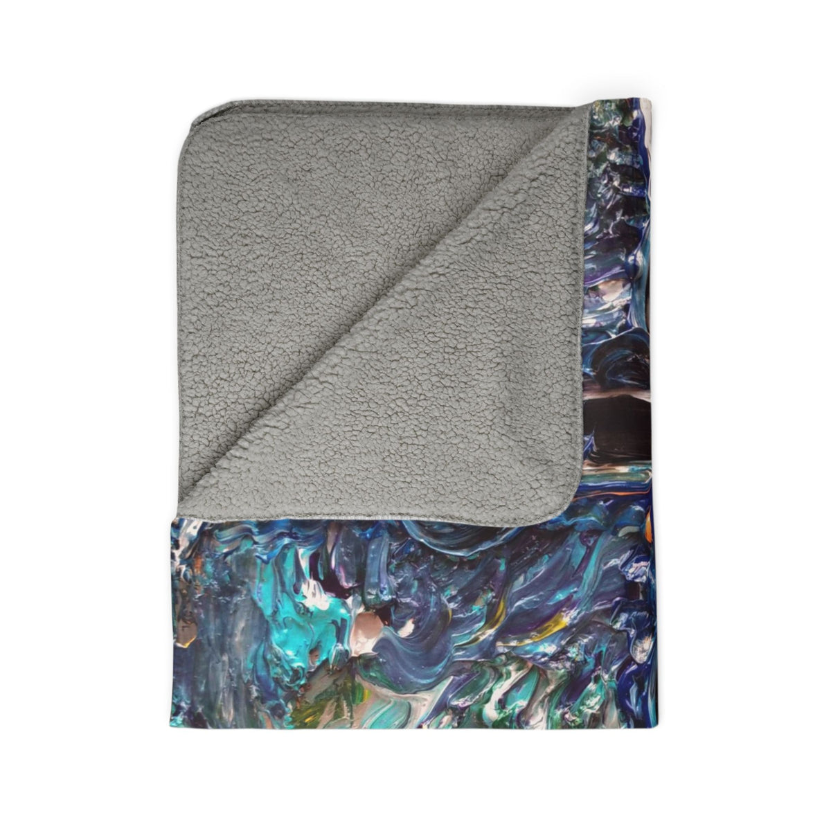 Abstract Coastal Cross Fleece Sherpa Blanket