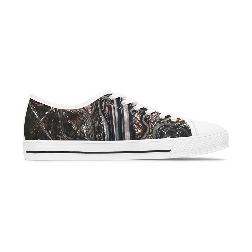 Low Top Sneakers — Distressed Metallic Gothic Pattern