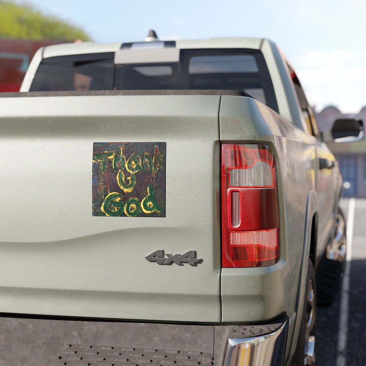 Car Magnet — 'Thank You God' Hand-Painted Inspirational Religious Magnet