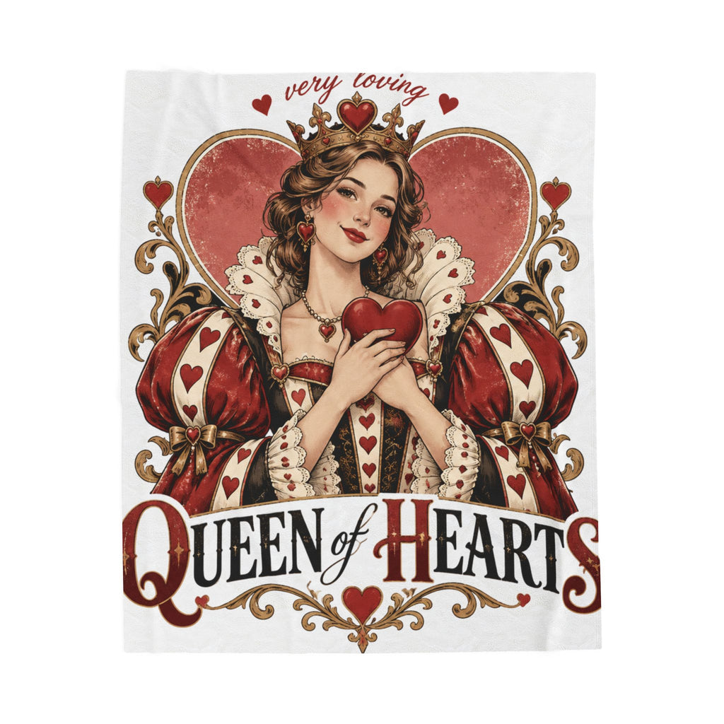 Queen of Hearts Velveteen Plush Blanket