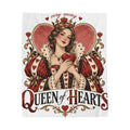 Queen of Hearts Velveteen Plush Blanket
