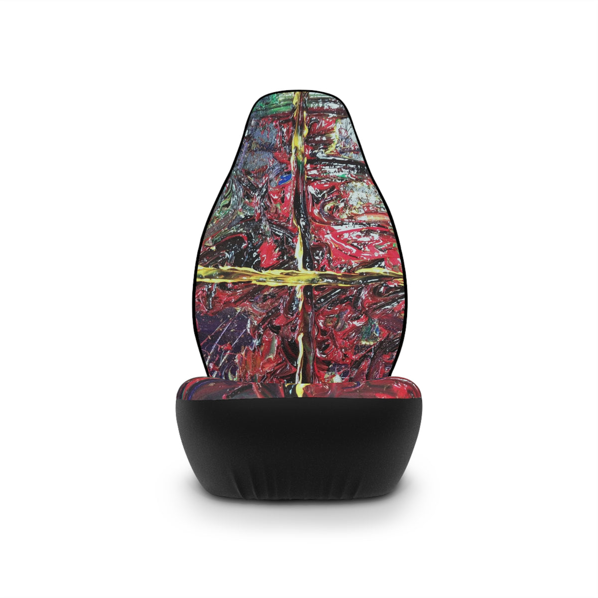 Abstract Red Cross Car Seat Covers — Artistic Urban Paint Texture Protector