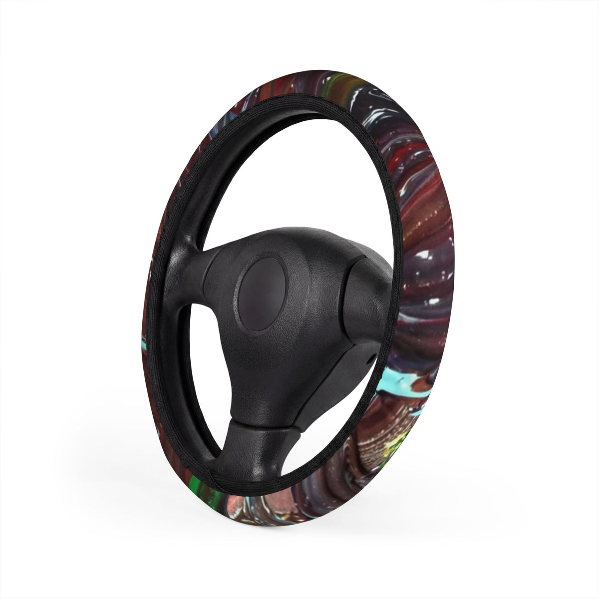 Iridescent Abalone Car Steering Wheel Cover — Pearlized Shell Pattern