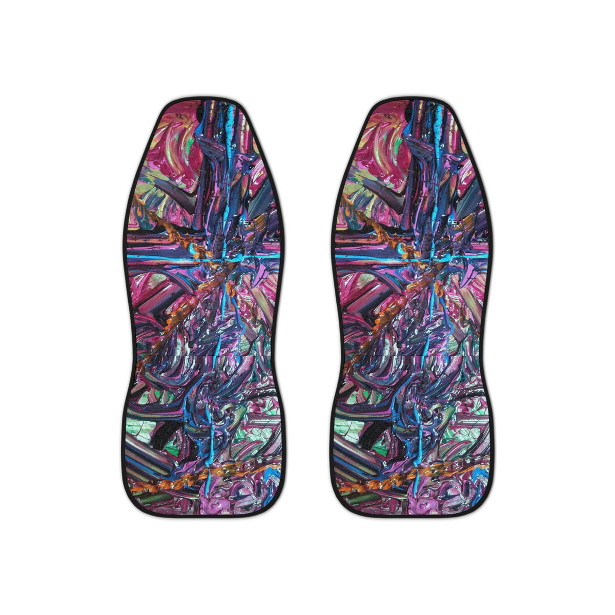 Abstract Neon Paint Car Seat Covers — Vibrant Artistic Protection for Auto Interiors