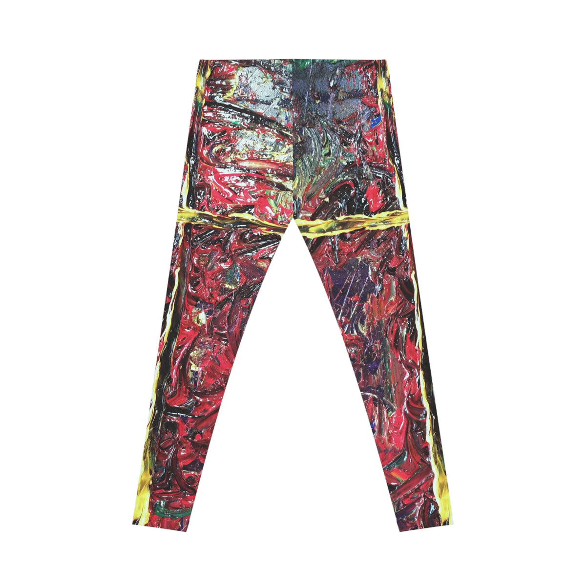 Abstract Red Swirl Leggings — Women's All-Over Print Artistic Activewear
