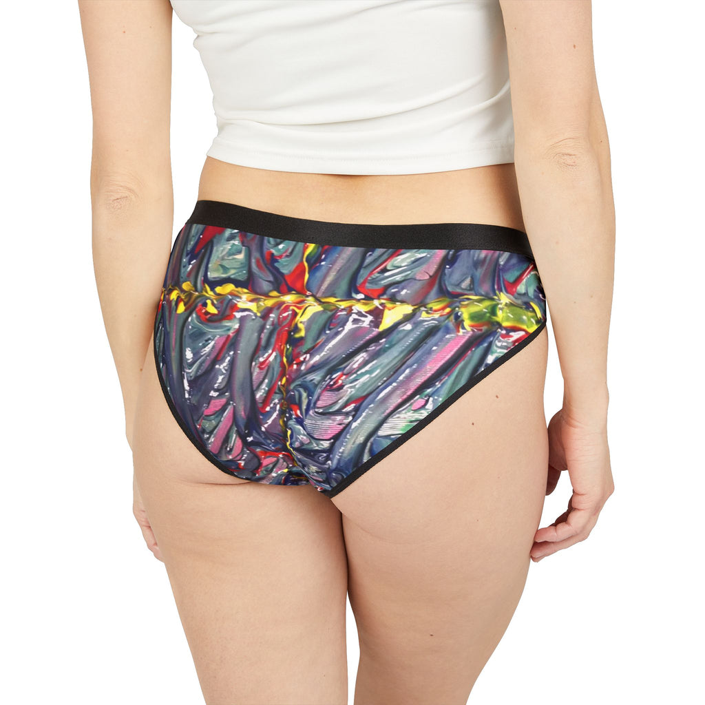 Abstract Paint Splash Women's Bikini Briefs - Colorful Artistic All-Over Print