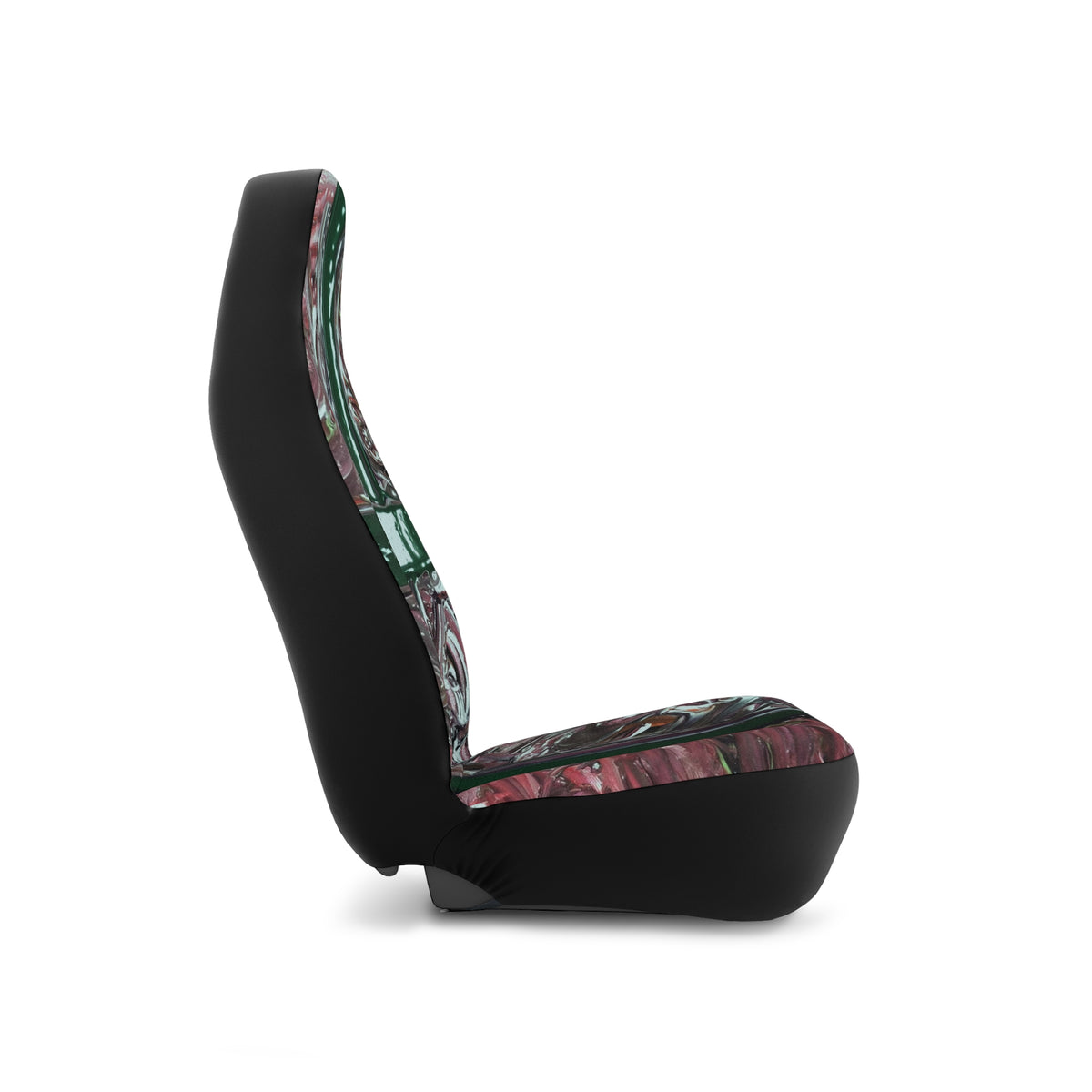 Abstract Cross Pattern Car Seat Covers — Green & Maroon Artistic Design