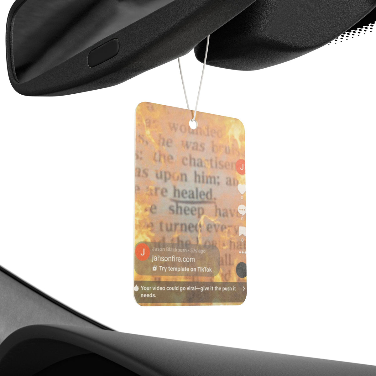 Autumn Scripture Car Air Freshener – Vintage Bible Text Fall Leaves Scented Ornament