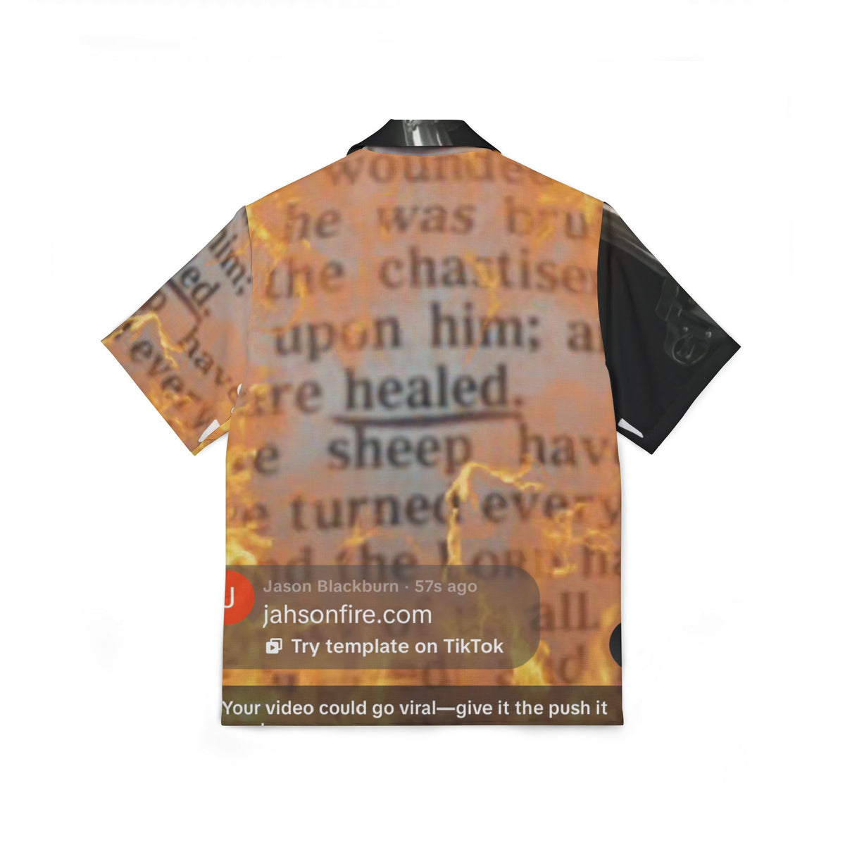 Hawaiian Camp Shirt – Vintage Bible Text & Candle Graphic AOP