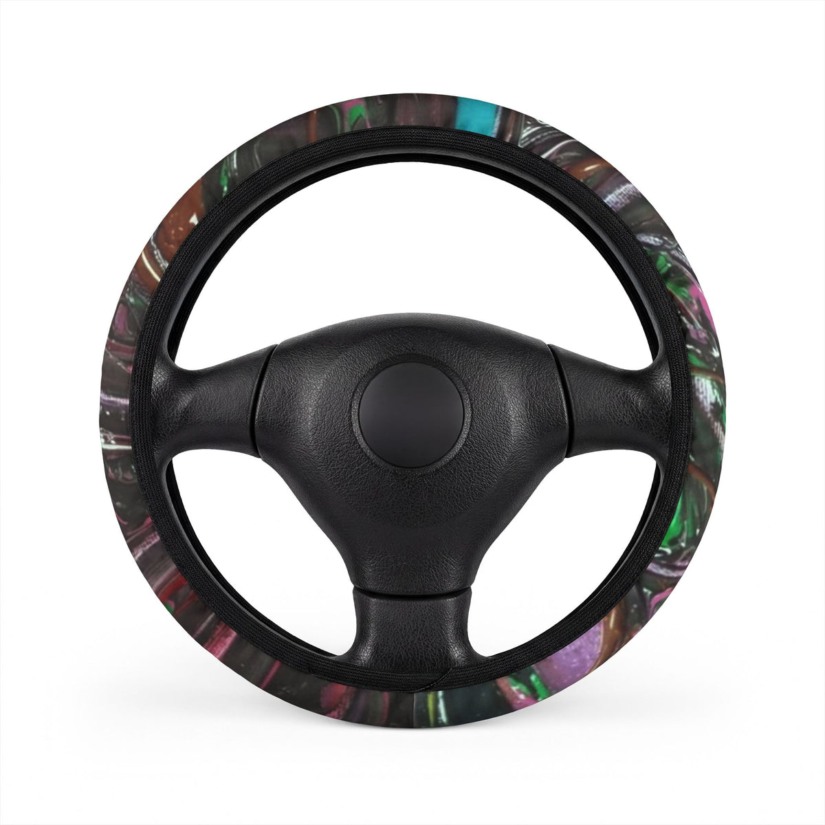 Aurora Marble Steering Wheel Cover — Iridescent Galaxy Car Accessory