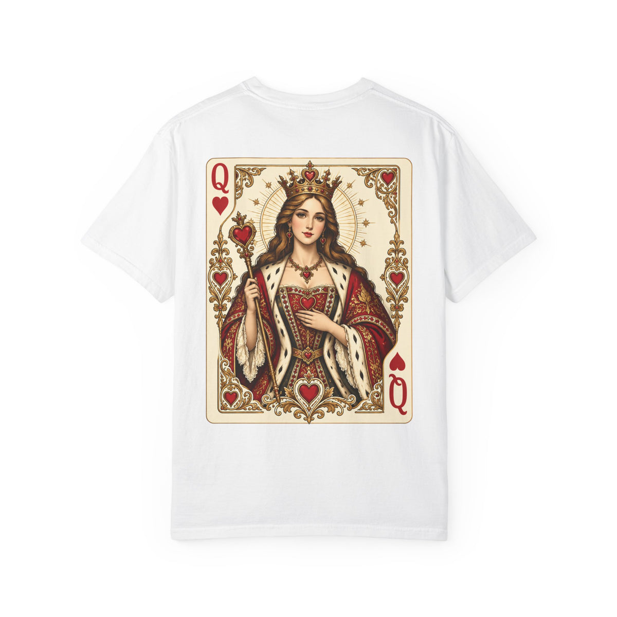Queen of Hearts Playing Card Graphic T-Shirt