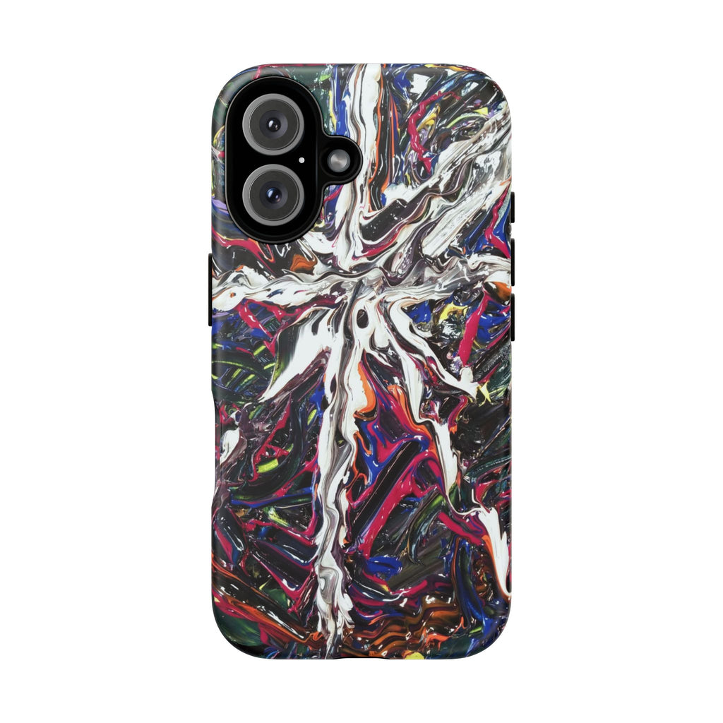 Abstract Splash Tough Phone Case – Colorful Drip Art Protective Cover