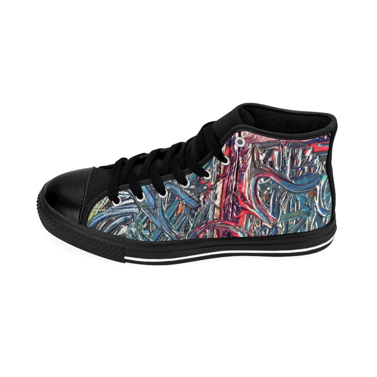 Artistic High-Top Sneakers for Women, Unique Fashion Footwear, Casual Style, Trendy Gift, Creative Art Shoes