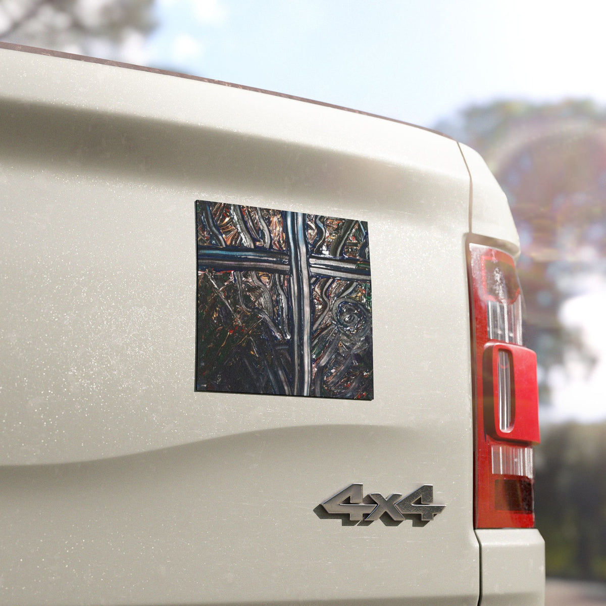 Car Magnet — Abstract Metallic Cross Design